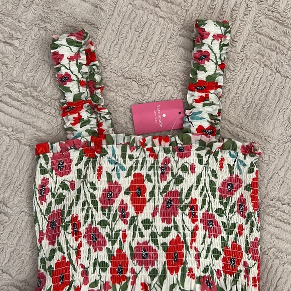 Kate Spade Bold Garden Blooms Smocked Dress with pockets, Small, new with tags - Picture 6 of 16